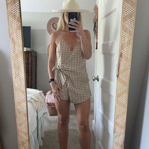 Cotton candy LA gingham skort romper size small